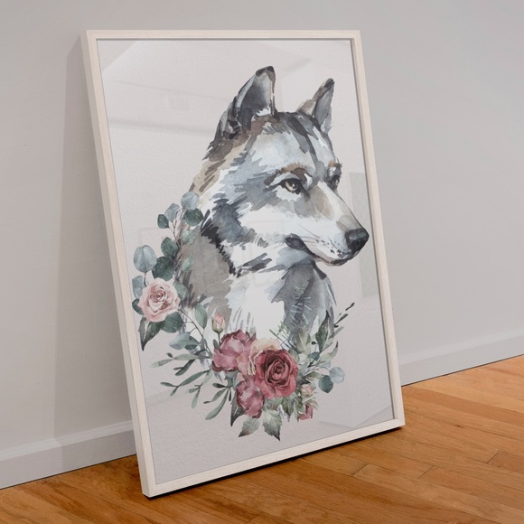 Wall Art Watercolor Wolf Portrait Illustration Print Poster Unframed - Picture 4 of 17